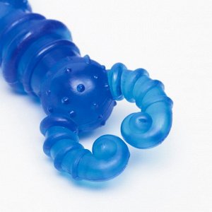Игрушка жевательная "Краб", прозрачная, TPR, 12 см, голубая   7989746