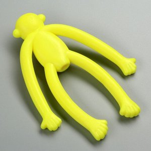 Игрушка для собак "Обезьяна" с пищалкой, 19,5 см, силикон, жёлтая   7793277