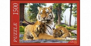 Пазлы 1500 Семья Сибирских тигров ,кор.35,5*23,5*5 см.