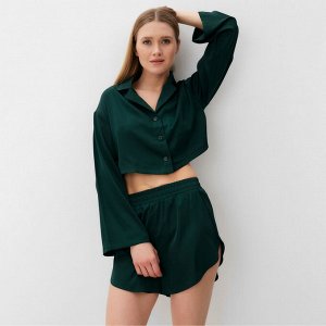 Комплект (сорочка, шорты) женская MINAKU:, Home collection цвет изумруд.