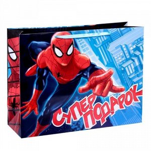 Пакет ламинированный горизонтальный "Супер подарок" Человек-паук,61*46 см.