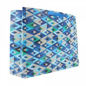 218940--Пакет подарочный "Геометрия"  синий,59*17*44 см.