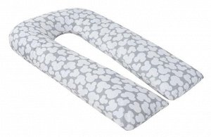 Подушка для беременных "AmaroBaby" U-образная,340*35 см. (файбер, бязь) мышонок вид серый