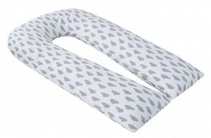 Подушка для беременных "AmaroBaby" U-образная,340*35 см. (файбер, бязь) облака вид серый