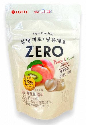 LOTTE ZERO Жеват. мармелад  без сахар со вкусом киви-персик 57 гр
