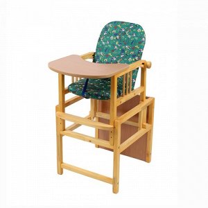 АПр964 --Стул-стол для кормления "Слоник" регулируемая спинка, зеленый