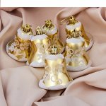 Украшение елочное &quot;Колокольчики&quot; цветы ,6 шт, 5,5 см. ,золото пласт кор 25*6*7,5 см