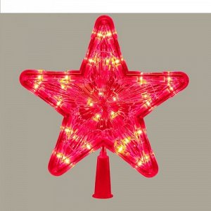 186968--Фигура "Звезда Красная елочная" 24*24 см, пластик, 30 ламп, 2 м. провод