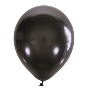 Воздушный шар 9"/23см Металлик BLACK 030 100шт