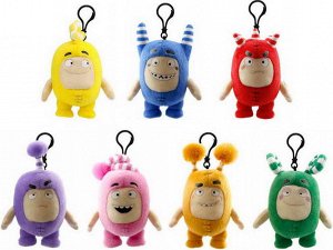 128088--Фигурка плюшевая Oddbods (Чуддики) 12 см, на брелоке