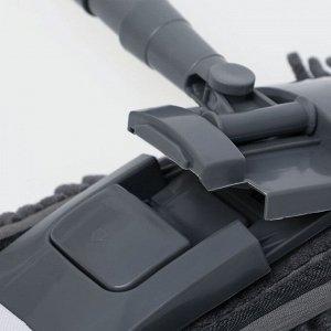 Швабра для мытья пола плоская Доляна, насадка микрофибра букли 42x12 см, телескопическая ручка 70 (120) см