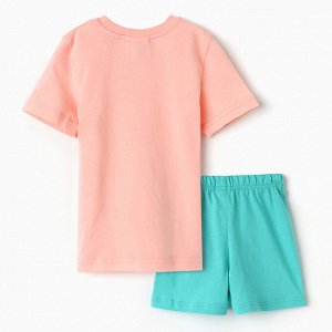 Комплект для девочки (футболка/шорты) "Арбуз", цвет цвет св.розовый/зеленый, рост 116-122