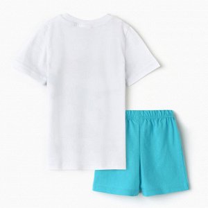 Комплект для девочки (футболка/шорты) "Цветное эскимо", цвет бирюзовый, рост 98-104