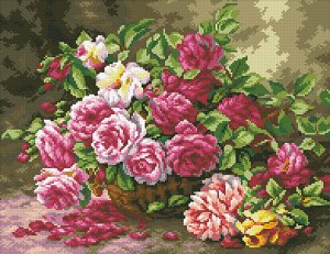 Набор (алмазная мозаика) Корзина садовых роз