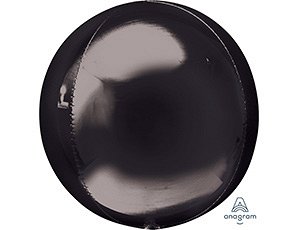 1209-0212, 2834301 Шар 3D сфера, фольга,  16"/40 см, черный (AN)