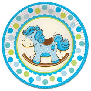 Тарелки Лошадка Малыш голубая 23 см 6 шт