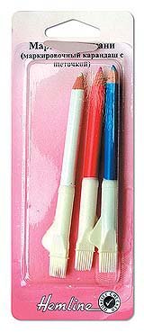 карандаш Карандаш д/ткани, смываемый водой 3шт.(Белый,розовый,голуб.)