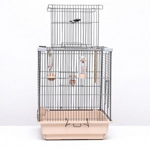 Клетка для птиц "Пижон" №104, разборная, 1 секция, 58 х 40 х 48см, бежевая