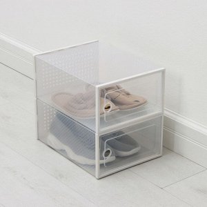 Коробка для хранения обуви с дверцей Доляна Middle size, 24x33x14 см, 2 шт