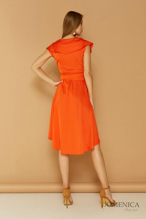 Яркое платье с V-образным Оранжевый