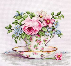 Наборы для вышивания LUCA-S арт. B2321 Цветы в чайной чашке 27х22 см