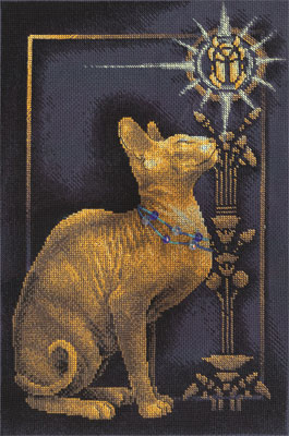 Набор для вышивания PANNA 'Золотая серия' арт. К-1067 Скарабей и кошка 23х35 см