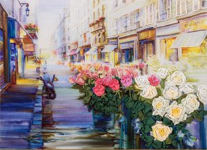 Набор для вышивания PANNA 'Живая картина' арт. ЖК-2021 Цветы Парижа 17,5х24,5 см