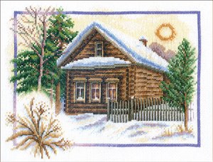 Набор для вышивания PANNA арт. ПС-0333 Зима в деревне 26х20 см
