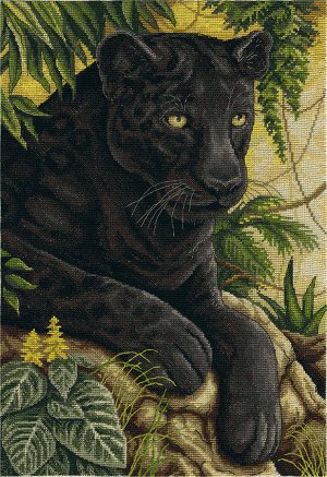 Набор для вышивания PANNA арт. Ж-1697 Черный бархат джунглей 25,5х37,5 см