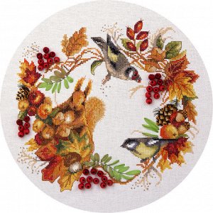 Набор для вышивания PANNA арт. ПС-1615 Осенний венок 24,5х26,5 см