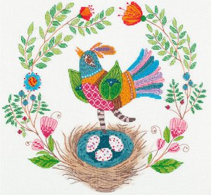 Набор для вышивания PANNA арт. ПТ-1953 Певчая птичка 30х30,5 см