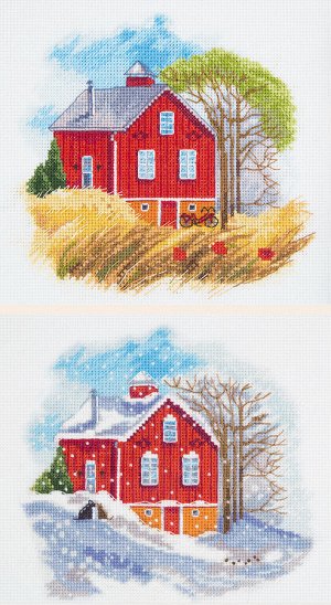 Набор для вышивания PANNA арт. ДЕ-7002 Времена года: Осень, Зима 39х18 см