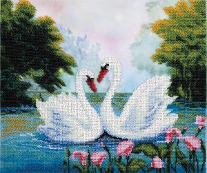 Набор для вышивания PANNA арт. БН-5029 Лебеди на пруду 32,5х27,5 см