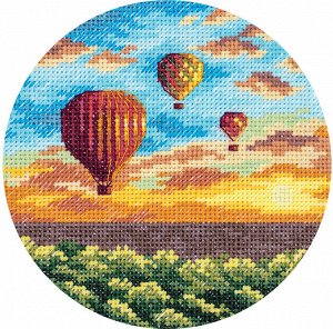 Набор для вышивания PANNA арт. ПС-7059 Воздушные шары на закате 12х12 см