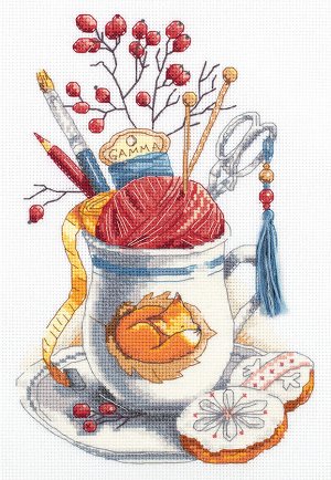 Набор для вышивания PANNA арт. РТ-7039 Чашка рукодельницы 17х24 см