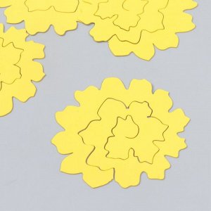Заготовка из фоамирана "Цветок завиток" 10х9,5 см   набор 5 шт. ребристые желтый