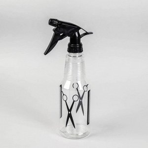 Распылитель парикмахерский «H2O», 500 мл, цвет прозрачный/чёрный