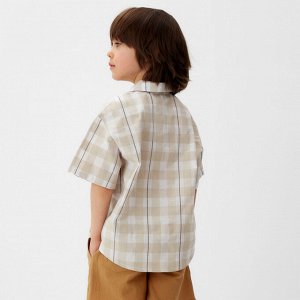 Рубашка для мальчика KAFTAN "Клетка", размер 34 (122-128