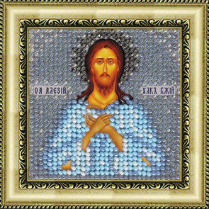 Рисунок на ткани ВЫШИВАЛЬНАЯ МОЗАИКА арт. 4084 Икона Св.Алексий,человек Божий  6,5х6,5 см