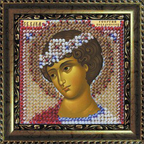 Рисунок на ткани ВЫШИВАЛЬНАЯ МОЗАИКА арт. 4126 Икона Св.Великомученик Георгий 6,5х6,5 см