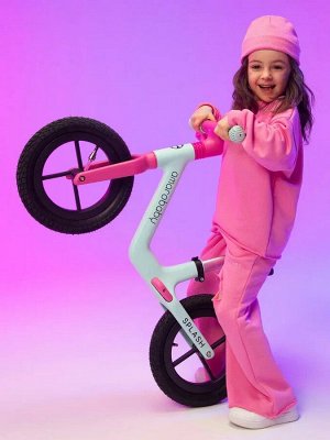 Двухколесный беговел Amarobaby Splash, бирюзовый/розовый