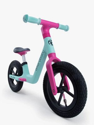 Двухколесный беговел Amarobaby Splash, бирюзовый/розовый