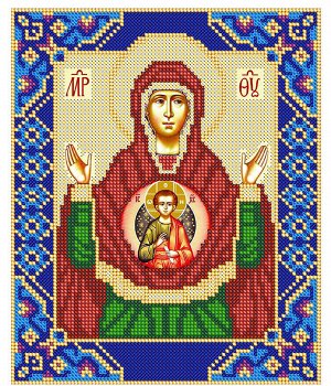 Рисунок на ткани бисер НИТЕКС арт.9079 Святая Богородица Знамение 22,5х30см
