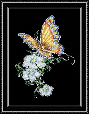 Набор для вышивания ОВЕН арт. 452 Бабочка на цветке 20х28 см