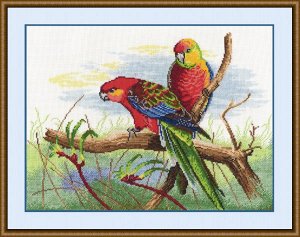 Набор для вышивания ОВЕН арт. 509 Попугаи 30х22 см