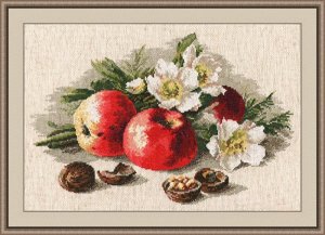 Набор для вышивания ОВЕН арт. 620 Натюрморт с яблоками 38х24 см