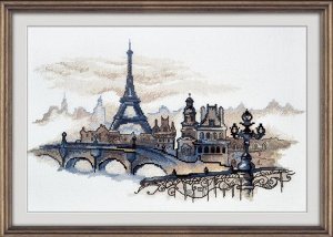 Набор для вышивания ОВЕН арт. 869 Силуэты Парижа 40х24 см