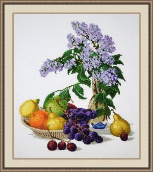 Набор для вышивания ОВЕН арт. 883 Сирень и фрукты 32х37 см