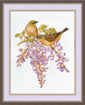 Набор для вышивания ОВЕН арт. 945 Птички-невелички. Белоглазки 19х24 см