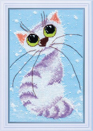 Набор для вышивания ОВЕН арт. 1026 Кошка-крошка-2 12х18 см